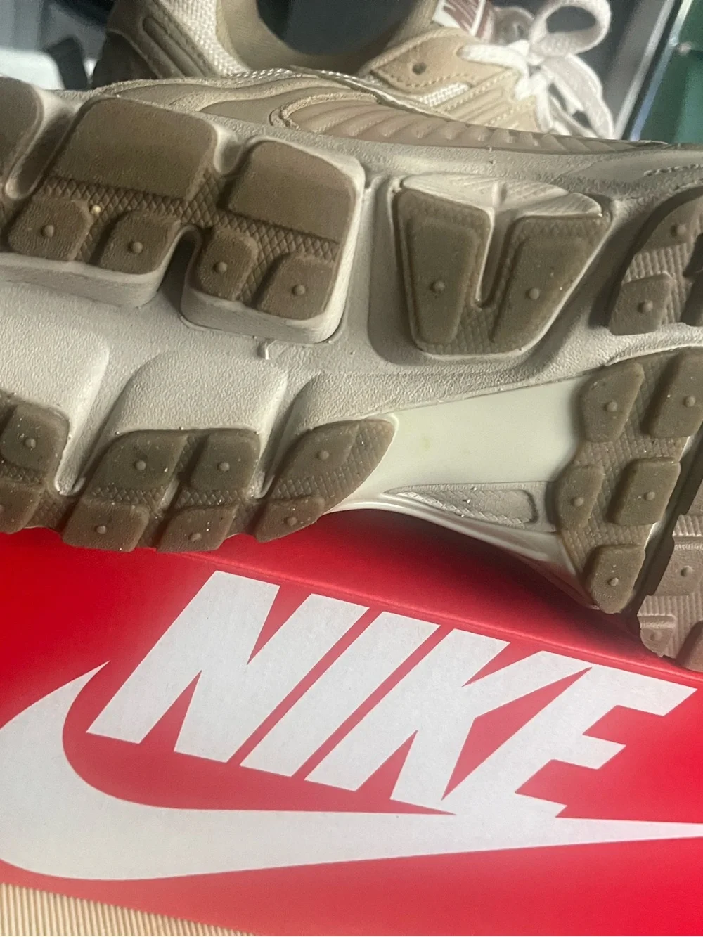 Nike Men’s Sneakers in Beige and White